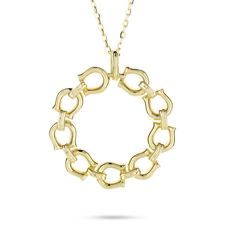 【ふるさと納税】18金 ネックレス レディース 馬蹄 18k ゴールド ペンダントトップ 大きめ ホースシュー サークル 大ぶり イエローゴールドK18 あずきチェーン スライド式 ジュエリー シンプル 人気 普段 使い 250307mro404y SWAA317 サムネイル2