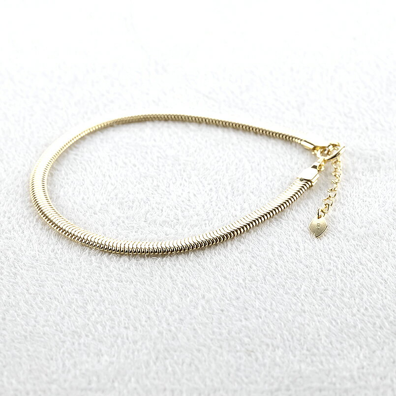 【ふるさと納税】18金 ブレスレット レディース スネークチェーン 18cm アジャスター 2.5cm 太め ゴールド イエローゴールドK18 18k 重ねづけ チェーンのみ チェーンだけ 人気 ジュエリー 普段 使い 250512mro400y SWAA320 サムネイル2