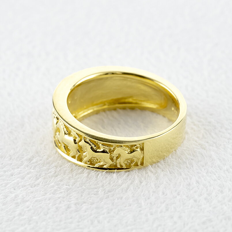 【ふるさと納税】18金 リング レディース 馬 ゴールド 18k 指輪 幅広 太め イエローゴールドK18 お守り ホース 地金 ピンキーリング シンプル 人気 ジュエリー 250623hy200y SWAA318 サムネイル3