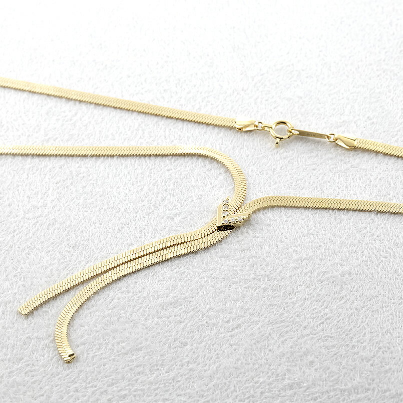 【ふるさと納税】ネックレス 18金 18k レディース ダイヤモンド ラリエット 45cm スネークチェーン 太め ダイヤ 0.02ct ゴールド イエローゴールドK18 K18 ジュエリー シンプル 人気 普段 使い 250603mro203y108 SWAA347 サムネイル3