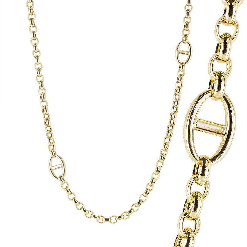 【ふるさと納税】18金 ネックレス チェーンのみ レディース 50cm 太め ゴールド K18 甲丸中空長小豆 アズキチェーン チェーンだけ 地金 シンプル イエローゴールドk18 人気 250623mro202y SWAA303 サムネイル2