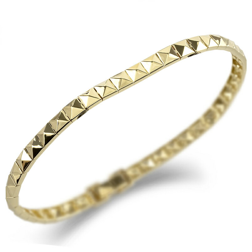 【ふるさと納税】 18金 ブレスレット スタッズ 太め 幅広 バングル 18.5cm ゴールド 中折れ式 地金 イエローゴールドK18 18k ジュエリー 普段 使い おしゃれ 人気250407tp200y 山梨県 昭和町 ジュエリー アクセサリー ギフト プレゼント 贈り物 記念日 誕生日 SWAA262 サムネイル2