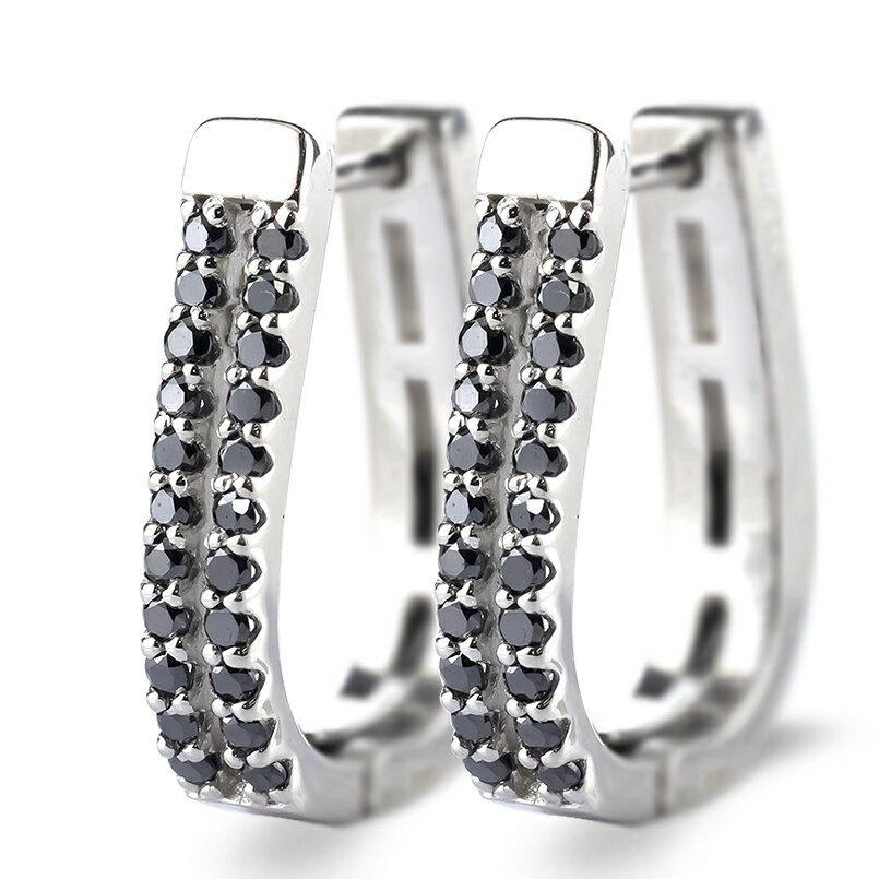 【ふるさと納税】 プラチナ フープ ピアス 片耳 ブラックダイヤモンド フープピアス ダイヤ 0.24ct 中折れ式 金属アレルギー 対応 pt900 リングピアス ジュエリー 250401bd400bdp 山梨県 昭和町 ジュエリー アクセサリー ギフト プレゼント 記念日 誕生日 SWAA263-bdp サムネイル2