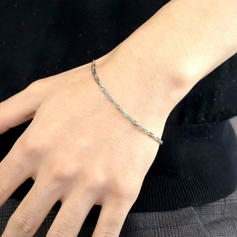 【ふるさと納税】 純プラチナ ブレスレット チェーン のみ 20cm スクリューチェーン シンプル チェーンだけ pt999 ジュエリー 地金 山梨県 昭和町 送料無料 管理番号210325mro102pt999b20 SWAA007 サムネイル3