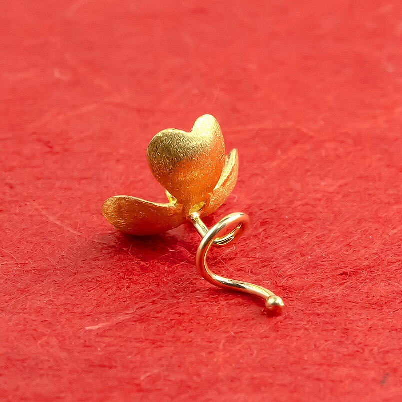 【ふるさと納税】 24金 18金 ピアス 片耳 純金 キャッチのいらないピアス つけっぱなし ダイヤモンド フラワー 花 ゴールド k24 24k 18k K18 キャッチナッシャー 人気 山梨県 昭和町 管理番号220315100u SWAA028 サムネイル2
