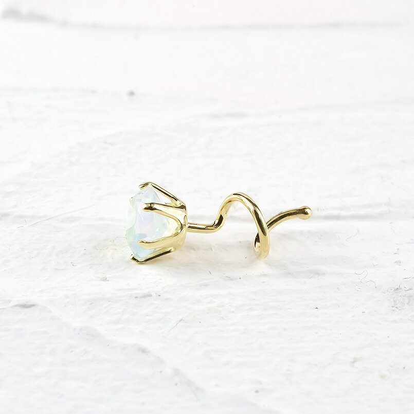 【ふるさと納税】 18金 ピアス k18 オパール キャッチのいらないピアス つけっぱなし ゴールド 10月誕生石 ペア イエローゴールドK18 18k キャッチナッシャー ジュエリー 山梨県 昭和町 管理番号201127101y SWAA070 サムネイル2