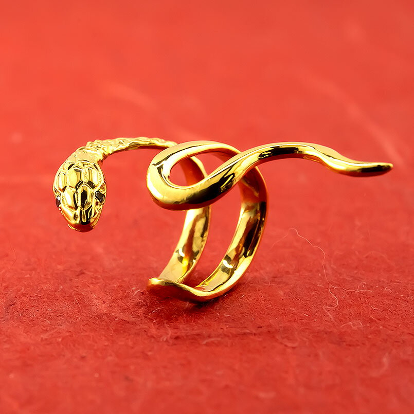 【ふるさと納税】 ヘビ 蛇 24金 イヤーカフ 大ぶり 純金 イヤリング ブルーダイヤモンド 片耳 ゴールド ダイヤ k24 24k イヤカフ ジュエリー シンプル 山梨県 昭和町 送料無料 管理番号221122103dk24 SWAA072 サムネイル3