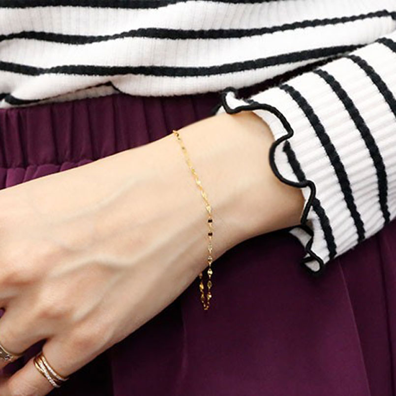 【ふるさと納税】 純金 ブレスレット 16cm チェーン のみ 24金 ペタルチェーン ゴールド k24 24k チェーンだけ シンプル ジュエリー 人気 プレゼント 山梨県 昭和町 送料無料 管理番号170705101b16 SWAA087 - 画像3