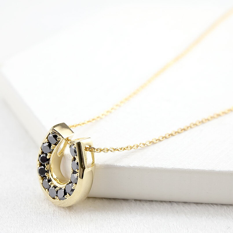 【ふるさと納税】 18金 ペンダントトップ 馬蹄 ブラックダイヤモンド 1.0ct ネックレス ホースシュー ブラックダイヤ 蹄鉄 シンプル ジュエリー 山梨県 昭和町 送料無料 管理番号230227102bkym SWAA095 サムネイル3