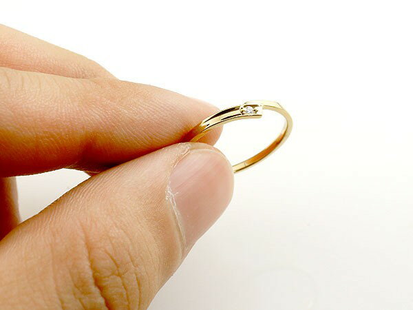【ふるさと納税】 リング 細め 指輪 ダイヤモンド ゴールド 一粒 ダイヤ 10金 イエローゴールドk10 10k シンプル 細身 ジュエリー プレゼント 山梨県 昭和町 送料無料 管理番号150205105dyiu SWAA121 サムネイル2