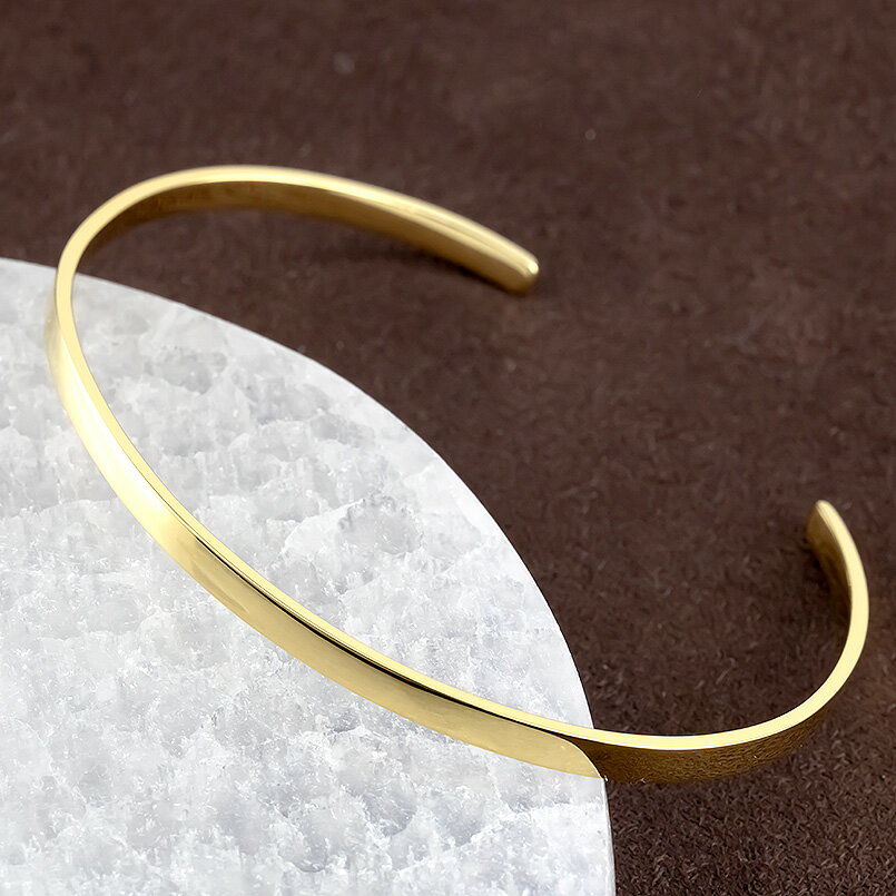 【ふるさと納税】 18金 ブレスレット k18 ゴールド バングル 内周16cm 3ミリ幅 イエローゴールドK18 18k 鍛造 地金 平角 シンプル ジュエリー 山梨県 昭和町 送料無料 管理番号230622103y-16cm SWAA130 サムネイル3