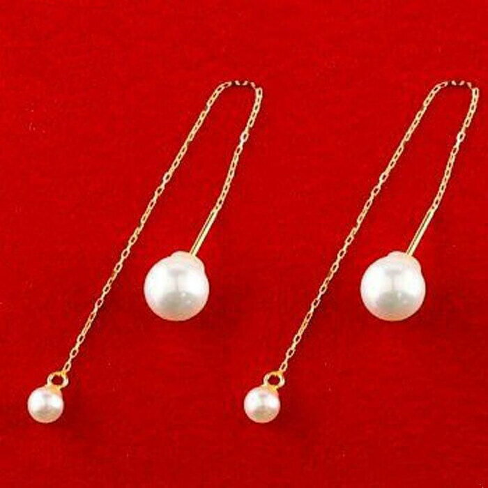 【ふるさと納税】 18金 ピアス k18 パール ロングピアス あこや真珠 アメリカンピアス ペア ゴールド イエローゴールドK18 パールキャッチ 揺れる 人気 山梨県 昭和町 送料無料 管理番号150708500y SWAA146 サムネイル3