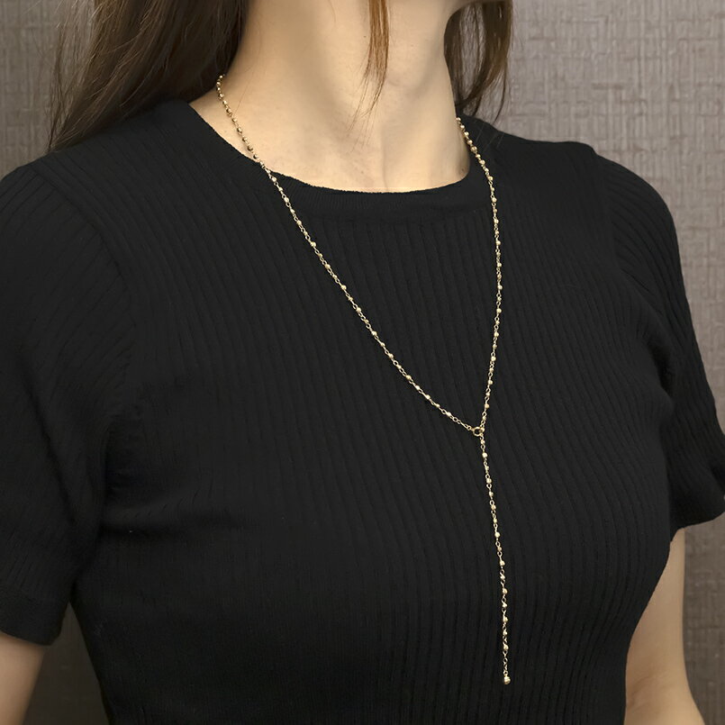 【ふるさと納税】 18金 ネックレス チェーン 70cm ロングネックレス チェーンのみ ラリエット ゴールド 18k イエローゴールドK18 地金 ミラーボール プレゼント 人気 シンプル 贈り物 241017an400n 山梨県 昭和町 ジュエリー アクセサリー ギフト 記念日 誕生日 SWAA205 サムネイル3