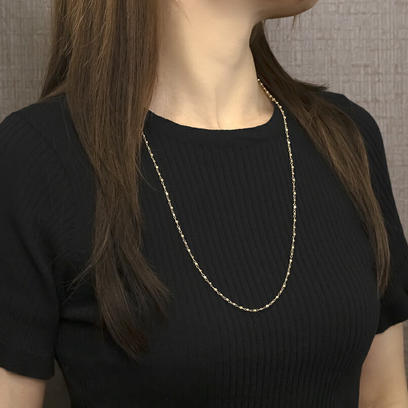 【ふるさと納税】 18金 ネックレス チェーン 70cm ロングネックレス チェーンのみ ラリエット ゴールド 18k イエローゴールドK18 地金 ミラーボール プレゼント 人気 シンプル 贈り物 241017an400n 山梨県 昭和町 ジュエリー アクセサリー ギフト 記念日 誕生日 SWAA205 サムネイル2