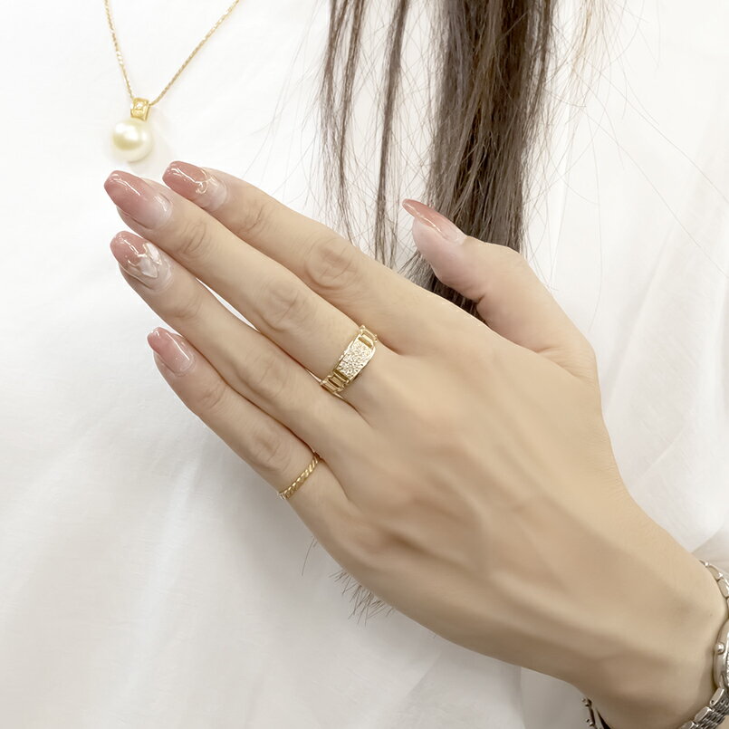 【ふるさと納税】 18金 リング ダイヤ K18 18k 指輪 バンド 大ぶり 幅広 ダイヤモンド 0.27ct イエローゴールドK18 人気 ピンキーリング 婚約指輪 ジュエリー シンプル 誕生日 プレゼント おしゃれ240909hy201y 山梨県 昭和町 アクセサリー ギフト 記念日 SWAA217 サムネイル3