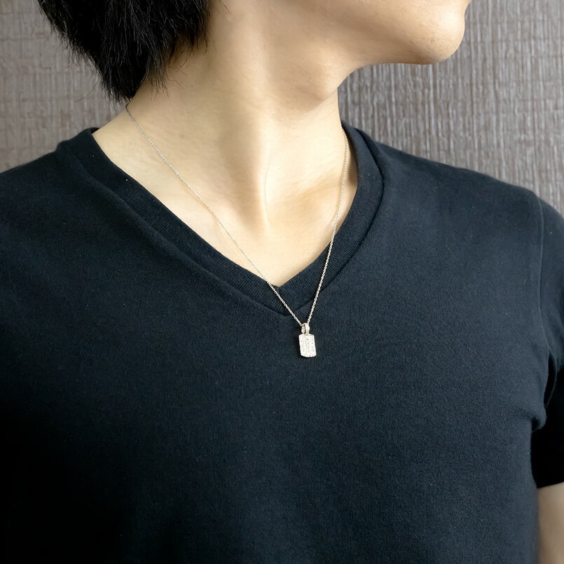 【ふるさと納税】 プラチナ ペンダントトップ メンズ ダイヤモンド プレート ネックレス ダイヤ 0.33ct pt900 ペンダント シンプル 男性 人気 パヴェ ギフト 贈り物 プレゼント 送料無料 230927hy101dpm 山梨県 昭和町 ジュエリー アクセサリー 記念日 誕生日 SWAA227 サムネイル3