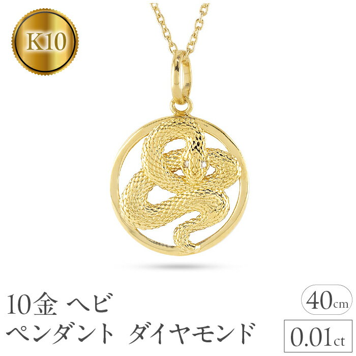 ヘビ 蛇 ペンダントトップ k10 スネーク ネックレス ダイヤ 10k ゴールド 10金 ダイヤモンド 0.01ct ペンダント サークル イエローゴールドK10 干支 巳年 ジュエリー 誕生日 人気 普段使い241017sh203dyi 山梨県 昭和町 アクセサリー贈り物 記念日 SWAA230