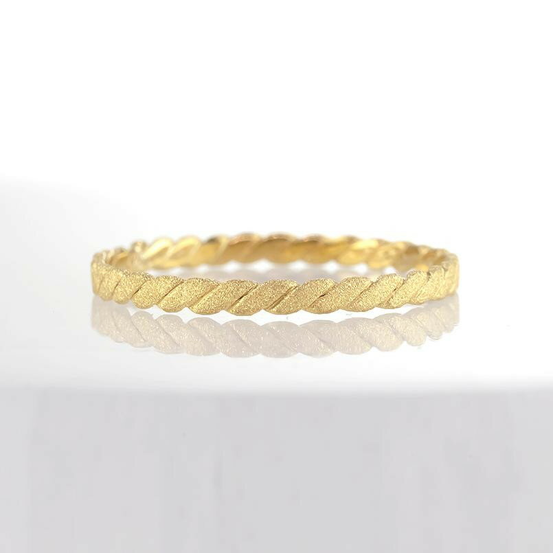 【ふるさと納税】 24金 リング 純金 レディース 鍛造 指輪 ゴールド 24k 金 編み込み ダイヤモンドダスト k24 地金 ピンキーリング231207101k24 SWAA162 サムネイル2