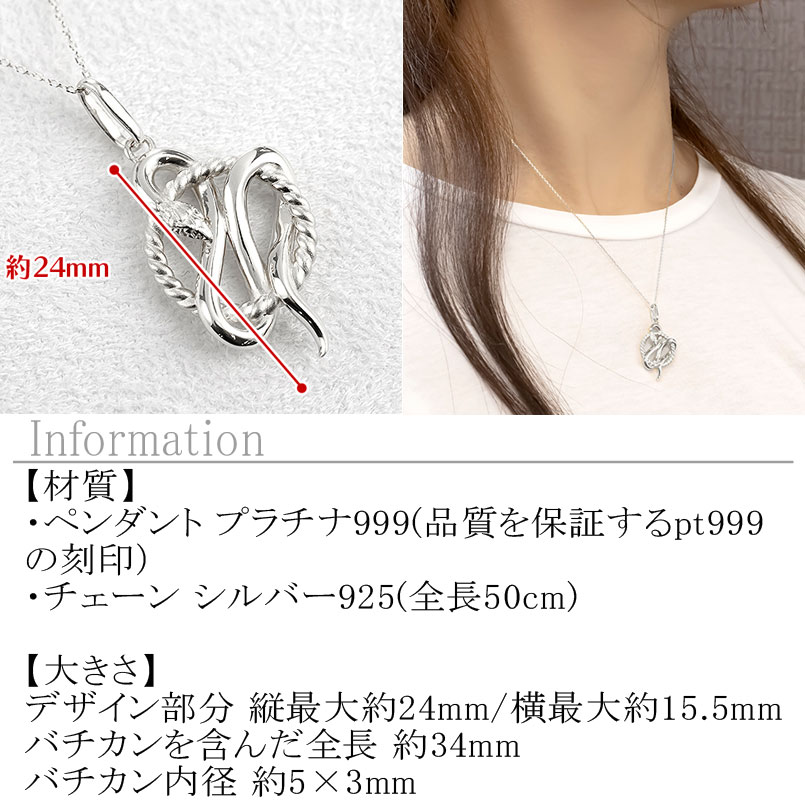 【ふるさと納税】 ヘビ 蛇 プラチナ ペンダントトップ pt999 ネックレス 純プラチナ スネーク 干支 巳年 縁起物 240828mro403pt999 山梨県 昭和町 ジュエリー アクセサリー ギフト プレゼント 贈り物 記念日 誕生日 お祝い パーティー カジュアル フォーマル SWAA177 サムネイル2