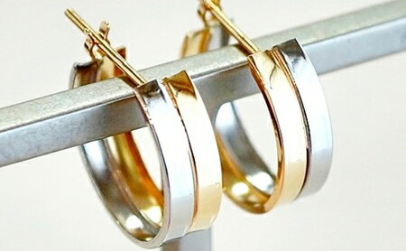 【ふるさと納税】ふるさと納税 フープピアス イエローゴールド プラチナ ジュエリー k18 地金 18k 18金 ピアス ジュエリーケース付 保証書付 プレゼント 山梨県 昭和町Pt900/K18 プラチナ イエローゴールド 地金 フープピアス 保証書付 KO-0007SWAD001 サムネイル3