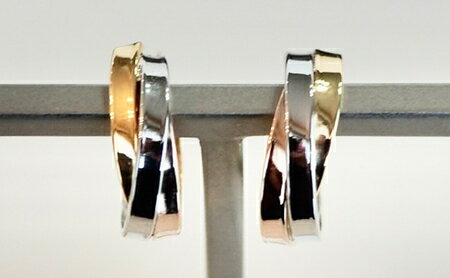 【ふるさと納税】ふるさと納税 フープピアス プラチナ ジュエリー k18 18k 18金 ピアス ジュエリーケース付 保証書付 アクセサリー ギフト プレゼント 山梨県 昭和町Pt900/K18YG/PG 3カラー コンビ 地金 フープピアス 保証書付 KO-0010SWAD004 サムネイル2