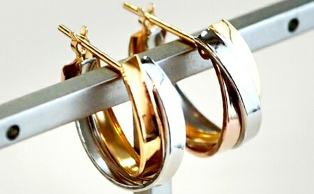【ふるさと納税】ふるさと納税 フープピアス プラチナ ジュエリー k18 18k 18金 ピアス ジュエリーケース付 保証書付 アクセサリー ギフト プレゼント 山梨県 昭和町Pt900/K18YG/PG 3カラー コンビ 地金 フープピアス 保証書付 KO-0010SWAD004 サムネイル3