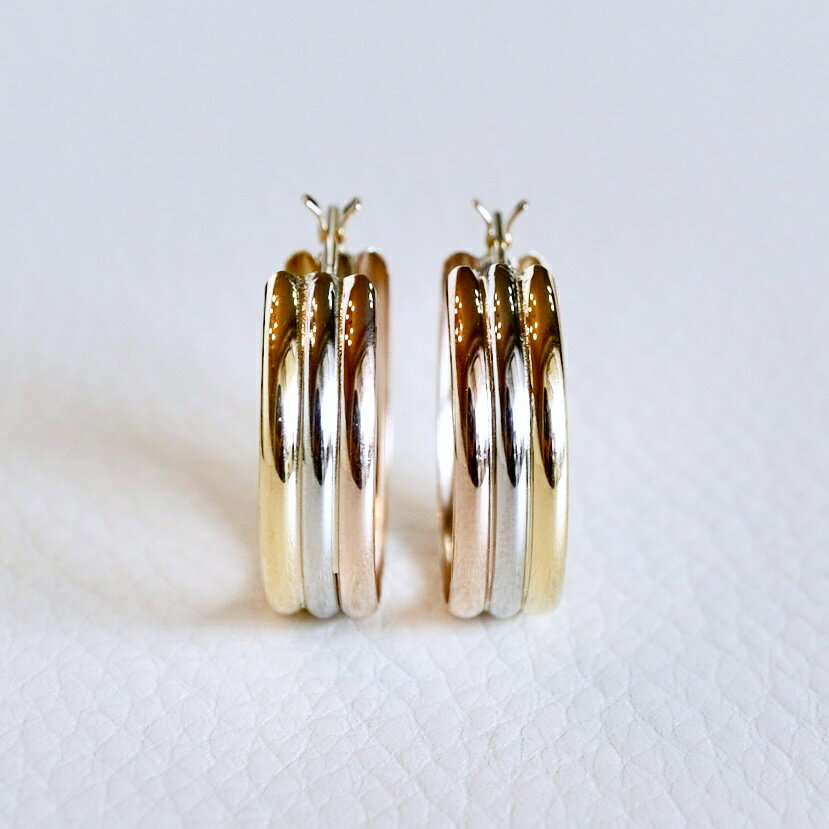 【ふるさと納税】 ふるさと納税 Pt900 K18YG PG 3カラー コンビ 地金 フープピアス 保証書付 アクセサリーケース付 プレゼント ギフト 贈り物 記念日 人気 おすすめ 山梨県 昭和町 Pt900/K18YG/PG 3カラー コンビ 地金 フープピアス 保証書付 KO-0030 SWAD031 サムネイル3