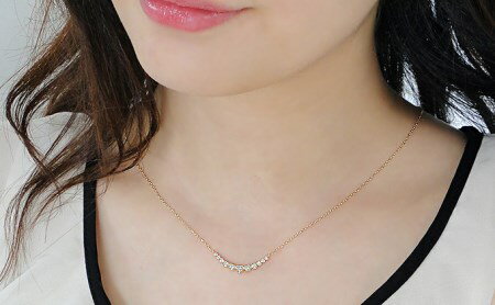 【ふるさと納税】 ふるさと納税 ネックレス ダイヤモンド 18金 ダイヤ イエローゴールド ペンダント ジュエリー ギフト 誕生日 プレゼント 贈り物 山梨県 昭和町 母の日 人気 保証書 ケース付 【0.3ct】K18YG　ダイヤモンド　ラインネックレス　CSN00106-18Y SWAV011 サムネイル3