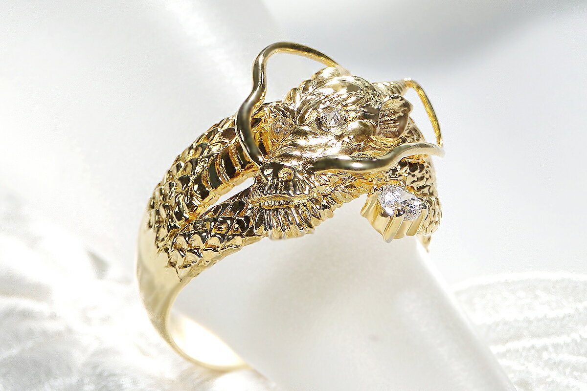 【ふるさと納税】 ふるさと納税 K18 イエローゴールド ダイヤモンド リング 龍 ドラゴン ギフト ジュエリー 贈り物 人気 おすすめ 山梨県 昭和町 母の日 敬老の日 K18イエローゴールド　ダイヤモンド入り　ドラゴンリング（5～18号）※0.5号刻み　CSR0232-18Y SWAV016 サムネイル3