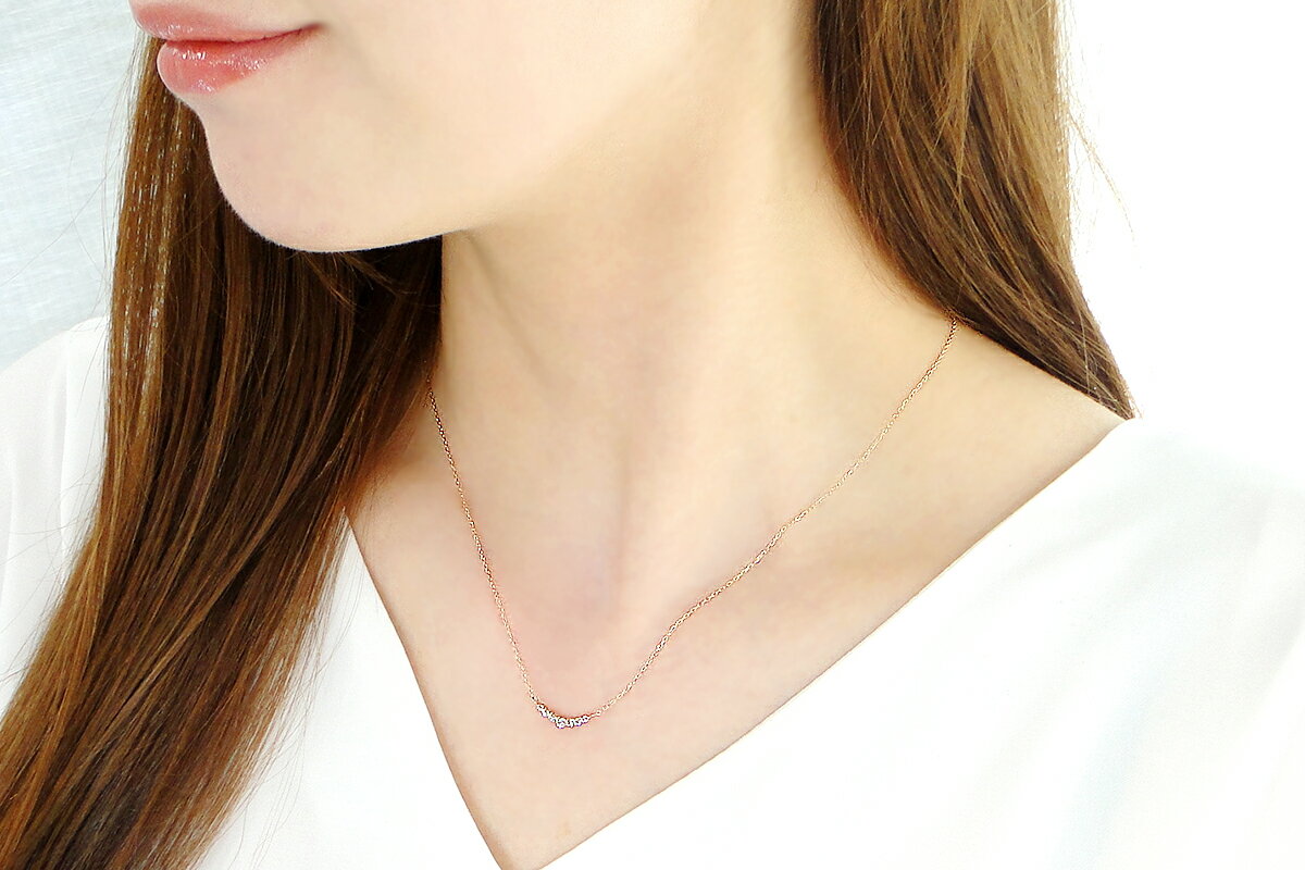 【ふるさと納税】 【0.12ct】K18PGグラデーション ダイヤモンド ネックレス CSN00201-18P SWAV018 サムネイル2