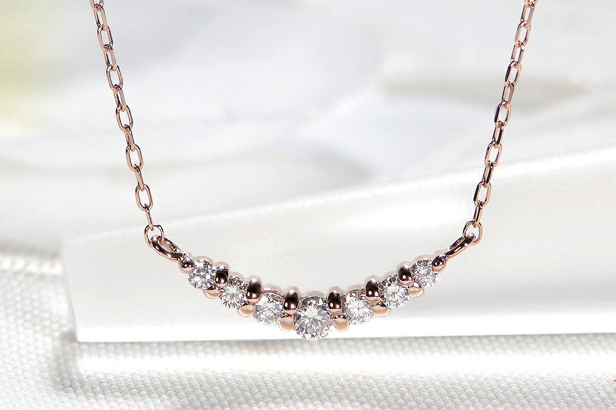 【ふるさと納税】 【0.12ct】K18PGグラデーション ダイヤモンド ネックレス CSN00201-18P SWAV018 サムネイル3