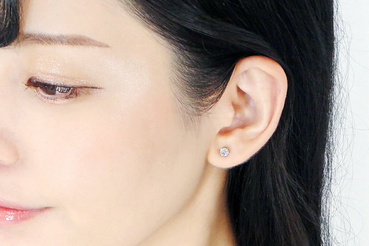 【ふるさと納税】 Pt900 【0.6ct】 一粒 ダイヤモンド スタッドピアス Emp0015-pt SWAV037 サムネイル2