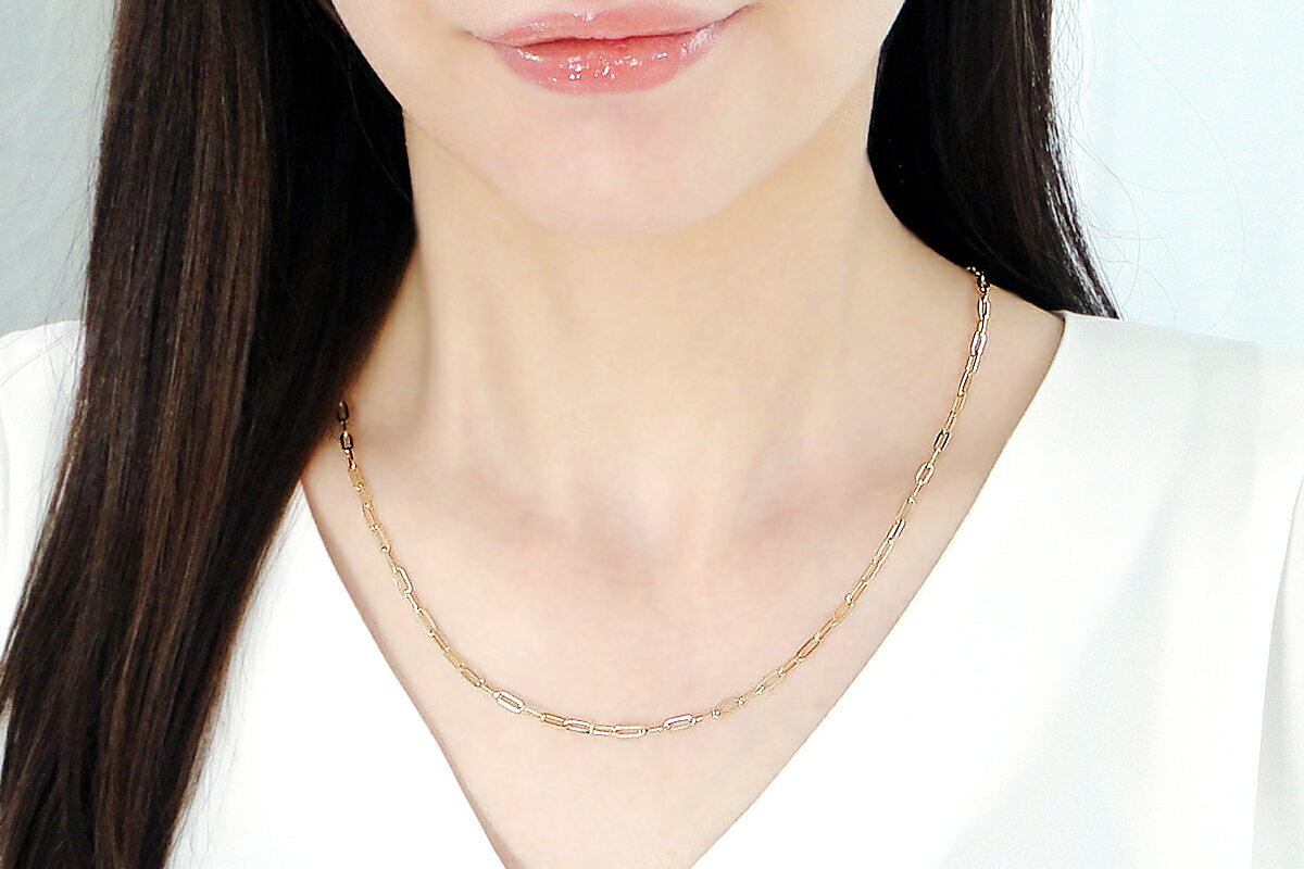 【ふるさと納税】 K18YGペーパークリップチェーンネックレス 幅2.7ミリ 中空 CSN00187-18Y 山梨県 昭和町 ジュエリー アクセサリー ギフト プレゼント 贈り物 記念日 誕生日 カジュアル フォーマル オケージョン シンプル 18金 K18ネックレス チェーン SWAV045 サムネイル2