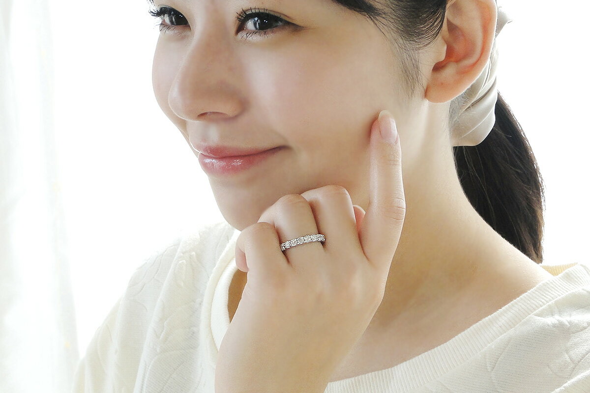 【ふるさと納税】 pt950【1.0ct】 ベルギーメイク ハートアンドキューピッド ダイヤモンド エタニティ リング CSR0114 SWAV048 サムネイル2