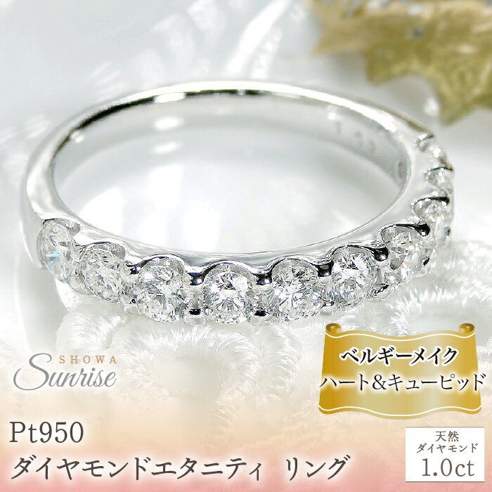 pt950【1.0ct】 ベルギーメイク ハートアンドキューピッド ダイヤモンド エタニティ リング CSR0114 SWAV048