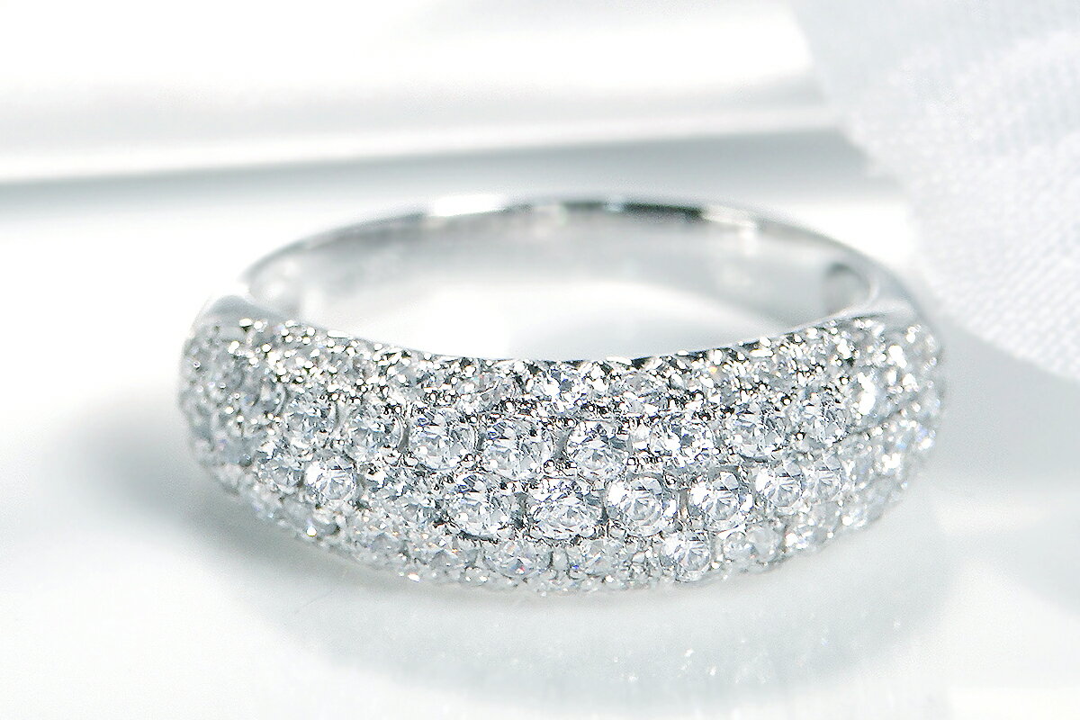 【ふるさと納税】 pt900月甲丸 ダイヤモンド パヴェリング【1.0ct】 CSR0212-pt SWAV052 サムネイル3