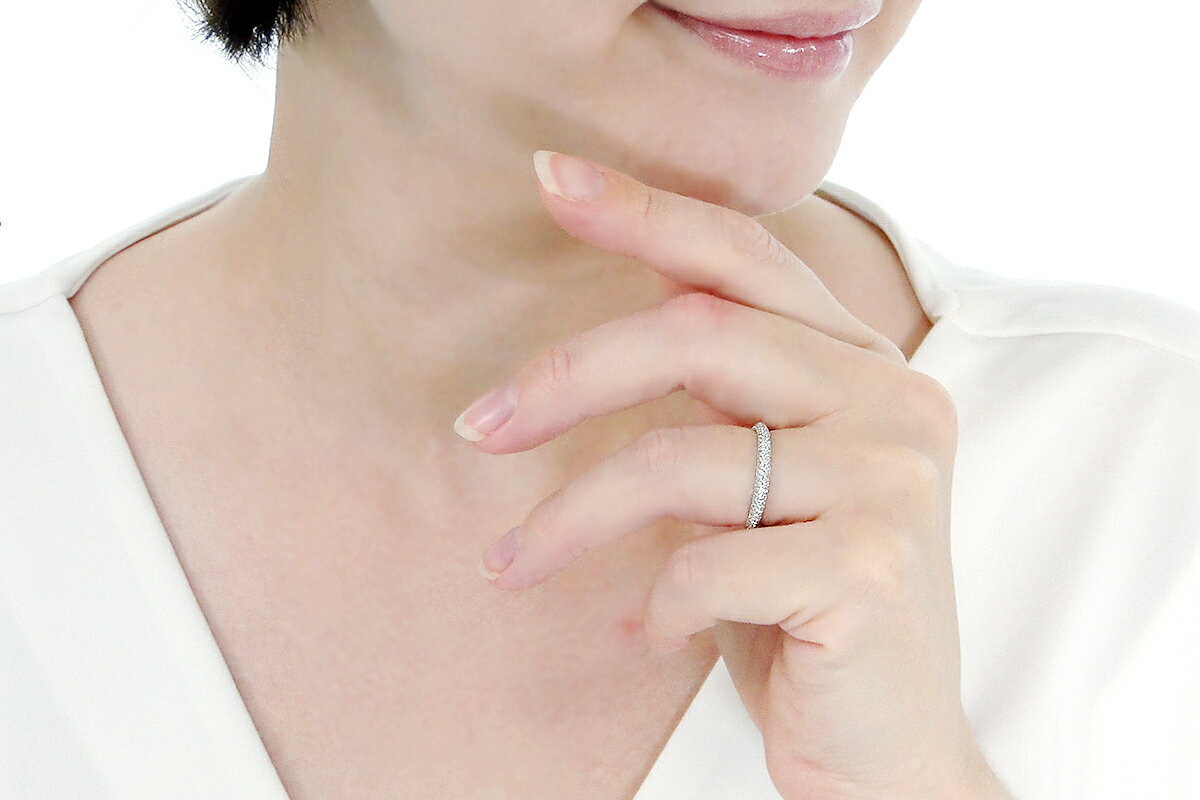 【ふるさと納税】 Pt950 ダイヤモンド パヴェ フルエタニティ リング 【0.6ct】 CSR0388-pt SWAV053 サムネイル2