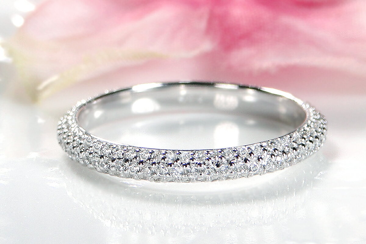 【ふるさと納税】 Pt950 ダイヤモンド パヴェ フルエタニティ リング 【0.6ct】 CSR0388-pt SWAV053 サムネイル3