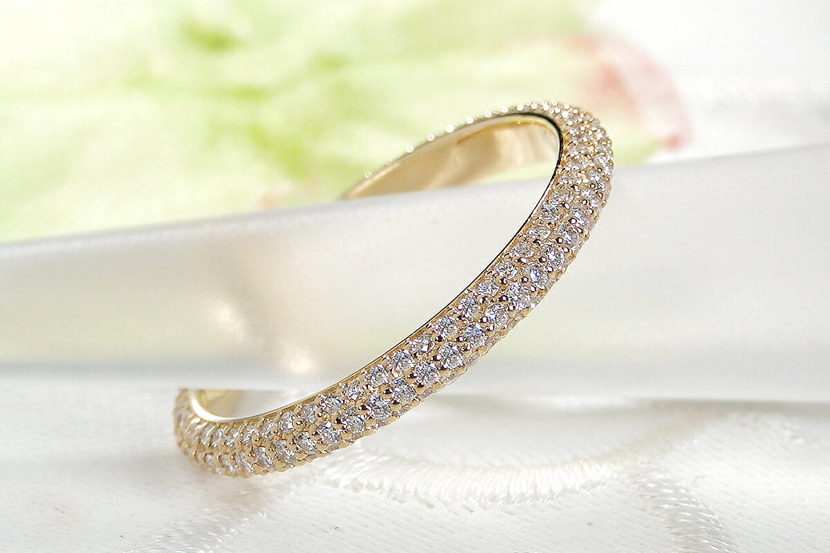 【ふるさと納税】 K18YG ダイヤモンド パヴェ フルエタニティ リング 【0.6ct】 CSR0388-18Y SWAV054 サムネイル2