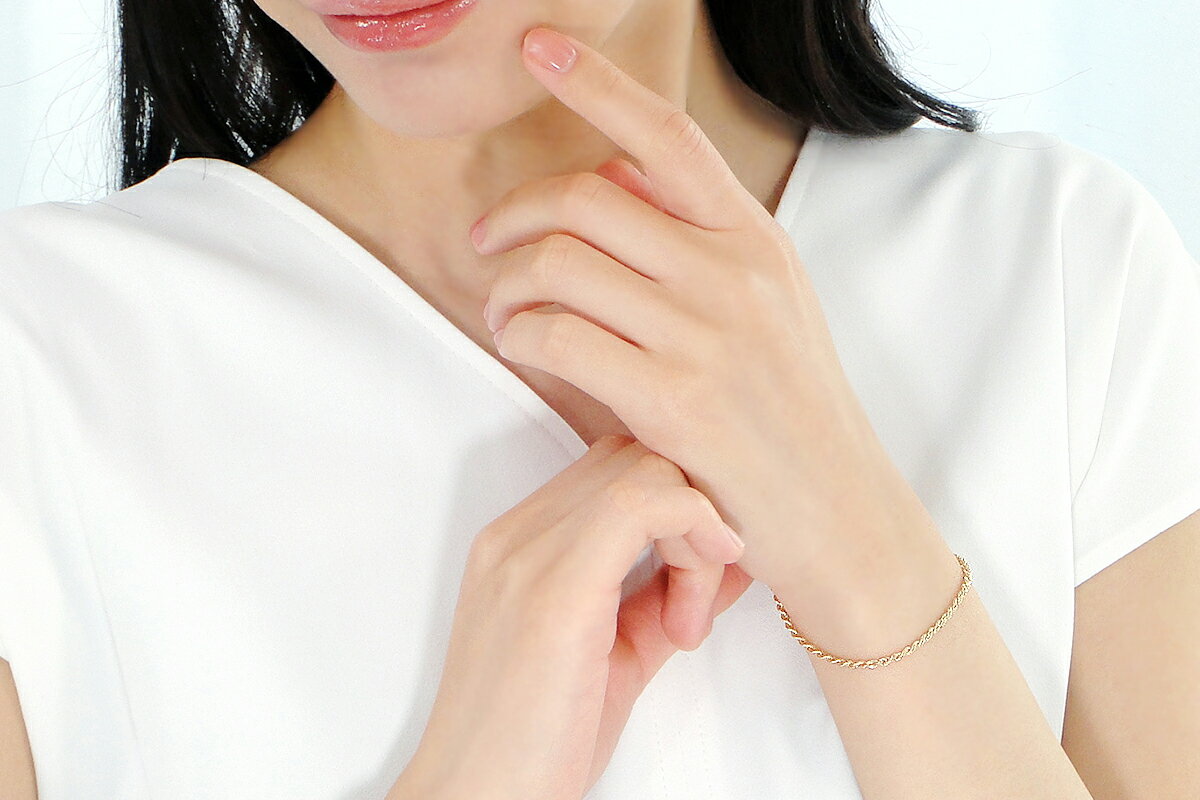【ふるさと納税】 K10YG ロープチェーン ブレスレット全長18cm embl0002-10y 山梨県 昭和町 ジュエリー アクセサリー ギフト プレゼント 贈り物 記念日 誕生日 カジュアル フォーマル オケージョン シンプル 10金 K10ブレスレット チェーンブレスレット 腕輪 SWAV055 サムネイル2