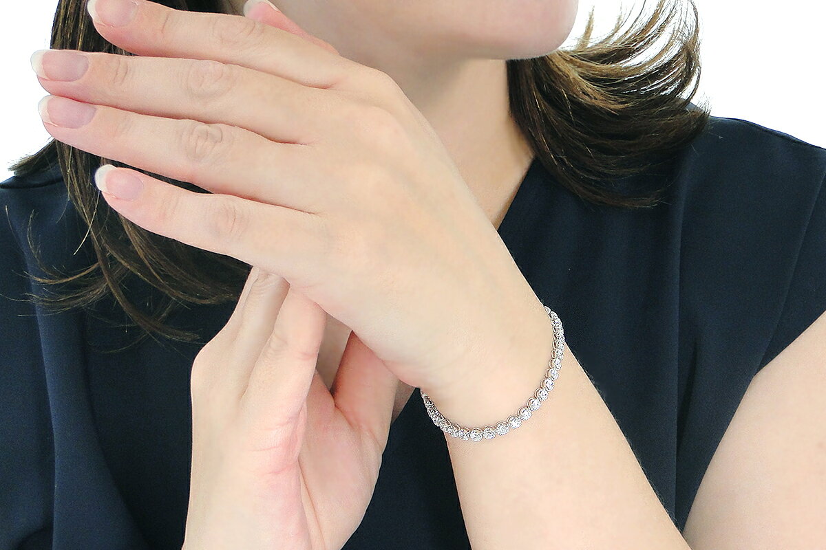 【ふるさと納税】 【5.0ct】PT900 天然ダイヤモンド テニスブレスレット　18.5cm csbl00036-pt SWAV056 サムネイル2