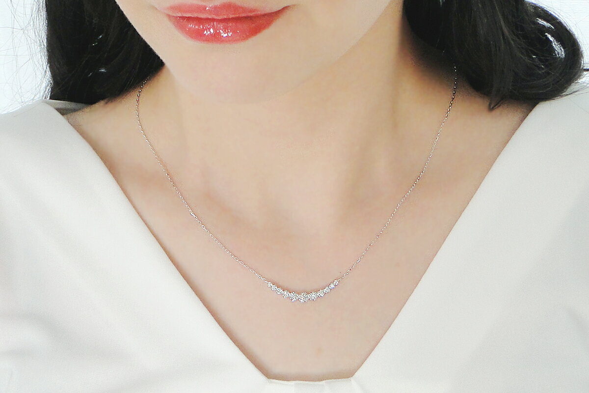 【ふるさと納税】 【0.5ct】プラチナ900　ダイヤモンド　ラインネックレス SPD1463-pt SWAV057 サムネイル2