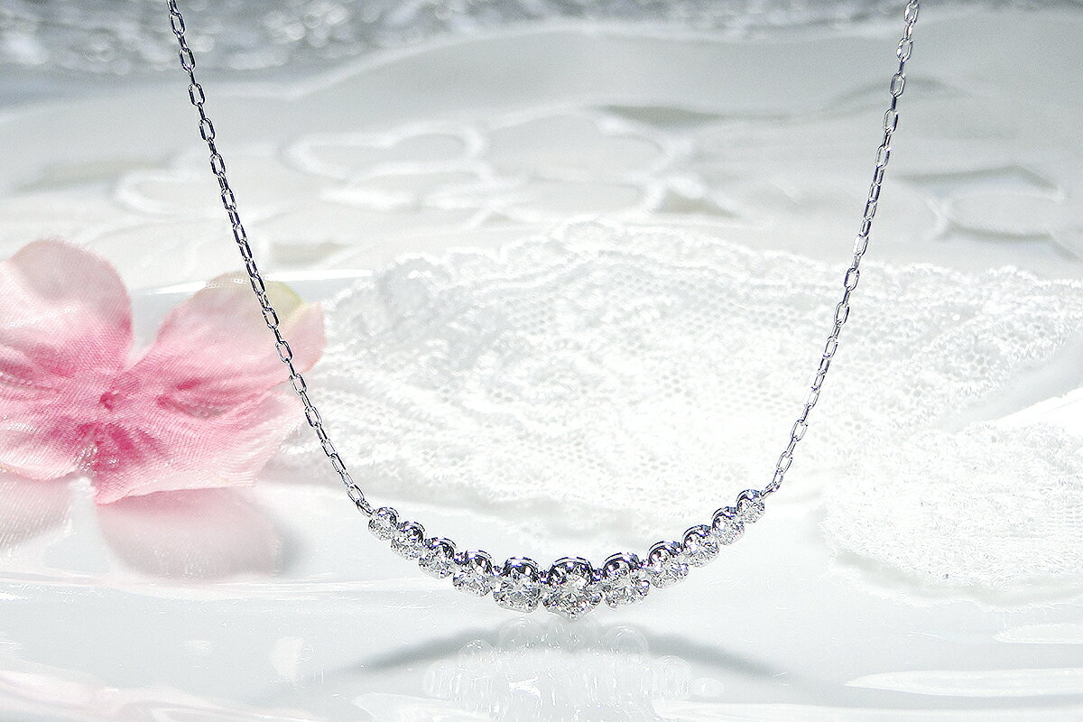 【ふるさと納税】 【0.5ct】プラチナ900　ダイヤモンド　ラインネックレス SPD1463-pt SWAV057 サムネイル3