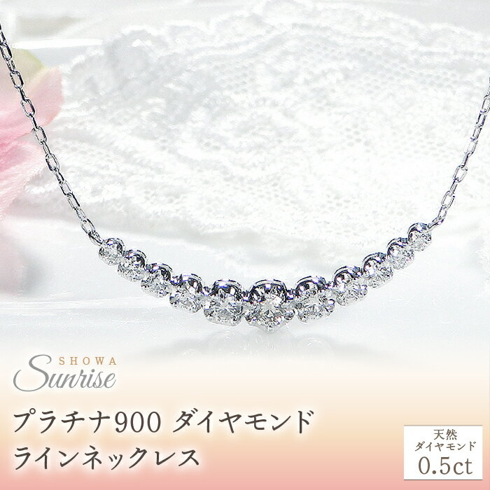 【0.5ct】プラチナ900　ダイヤモンド　ラインネックレス SPD1463-pt SWAV057