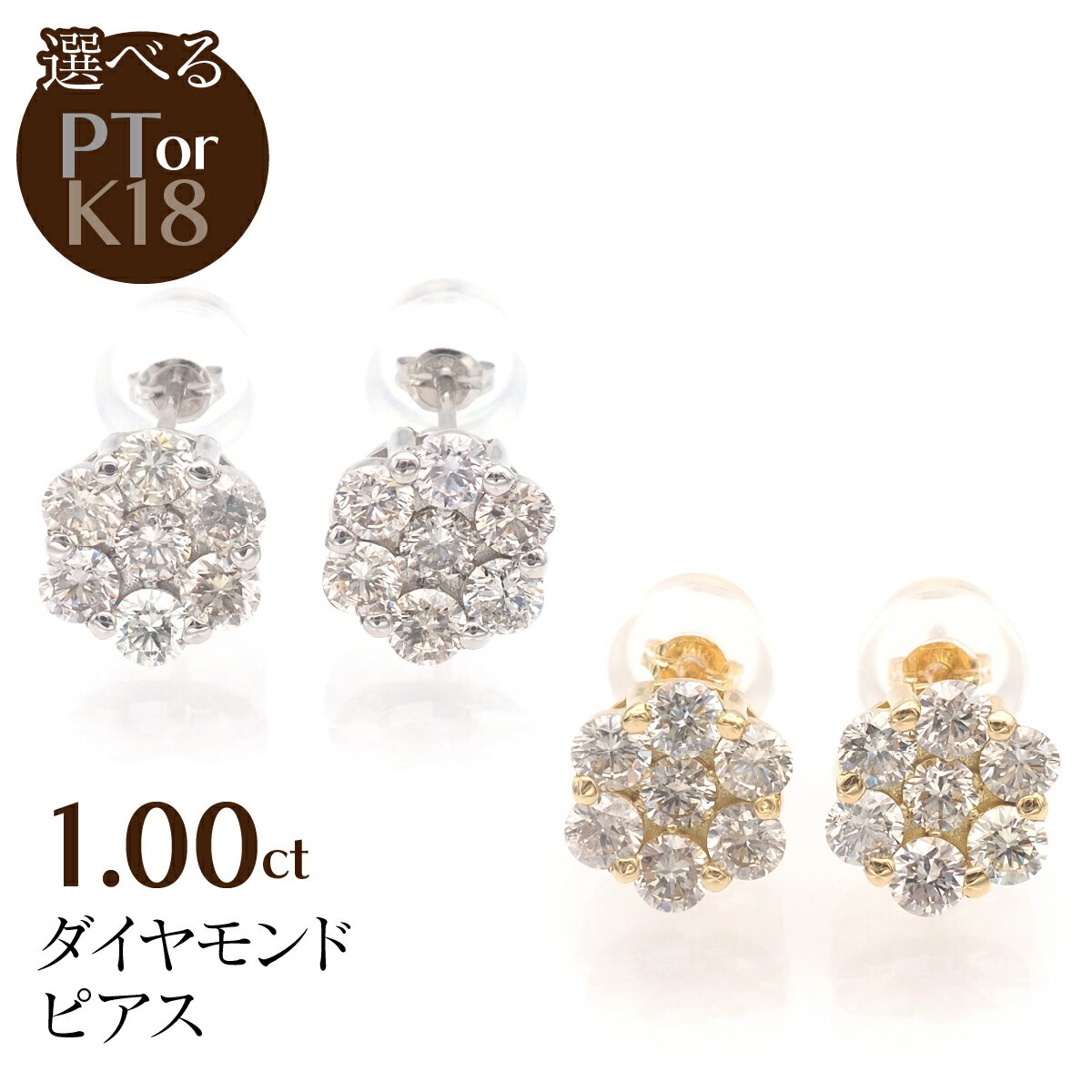 1.00ct ダイヤモンド ピアス ふるさと納税 選べるカラー ネックレス ペンダント ジュエリー 昭和町 山梨県 送料無料 SWBT022
