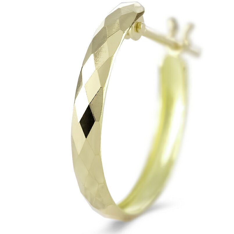 【ふるさと納税】 18金 フープ ピアス 18k 片耳 フープピアス ゴールド カット イエローゴールドK18 18k 地金 ジュエリー シンプル 誕生日 プレゼント 記念日 人気 普段 使い 山梨県 昭和町 ジュエリー アクセサリー ギフト プレゼント 贈り物 記念日 誕生日 SWAA284 サムネイル2