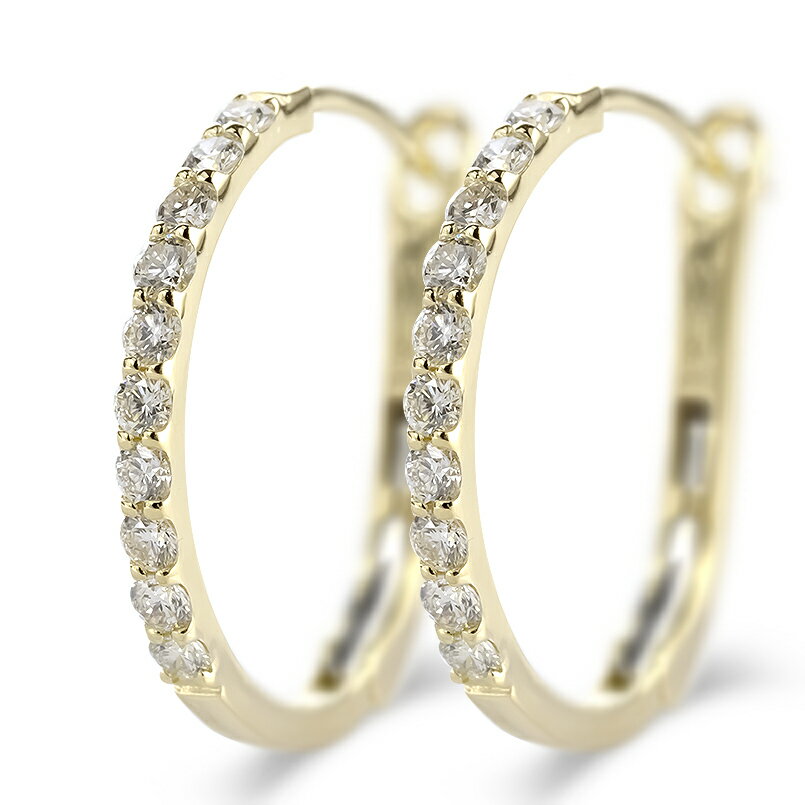 【ふるさと納税】 18金 フープ ピアス 18k ダイヤモンド フープピアス レディース 大きめ ゴールド ペア ダイヤ 0.5ct 中折れ式 貫通式 イエローゴールドK18 18k 250226hy203y 山梨県 昭和町 ジュエリー アクセサリー ギフト プレゼント記念日 誕生日 SWAA282-k18 サムネイル2