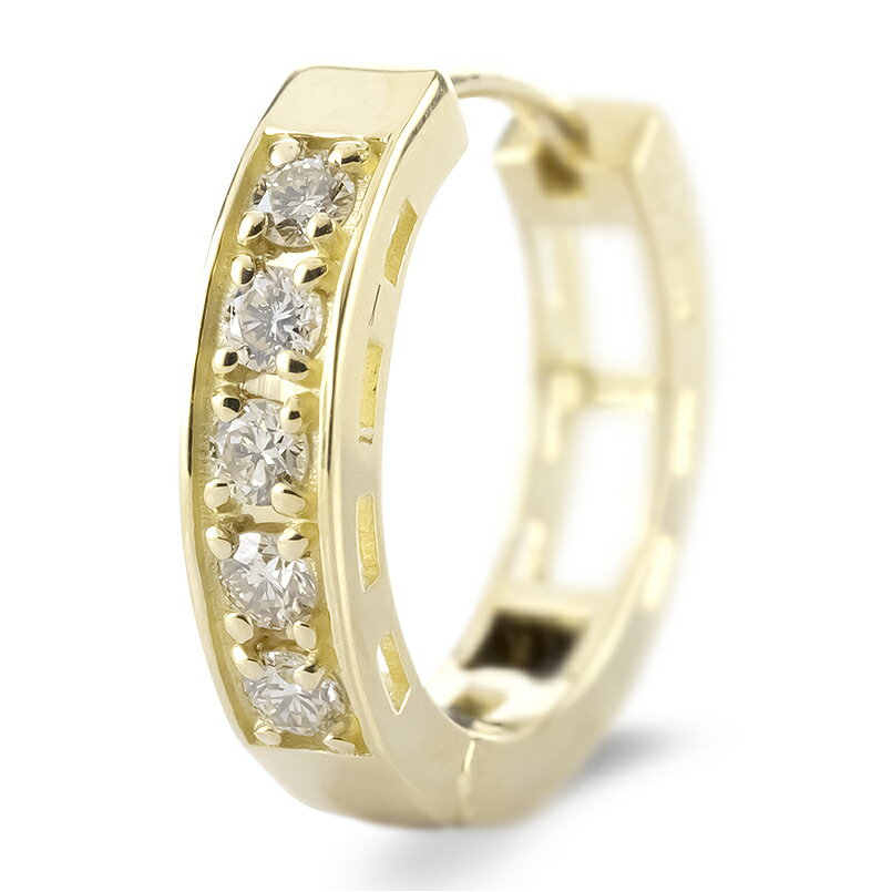 【ふるさと納税】 18金 フープ ピアス 18k 片耳 ダイヤモンド フープピアス ゴールド ダイヤ 0.10ct 中折れ式 イエローゴールドK18 18k リングピアス シンプル250401bd200yu 山梨県 昭和町 ジュエリー アクセサリー ギフト プレゼント 贈り物 記念日 誕生日 SWAA281-k18 サムネイル2