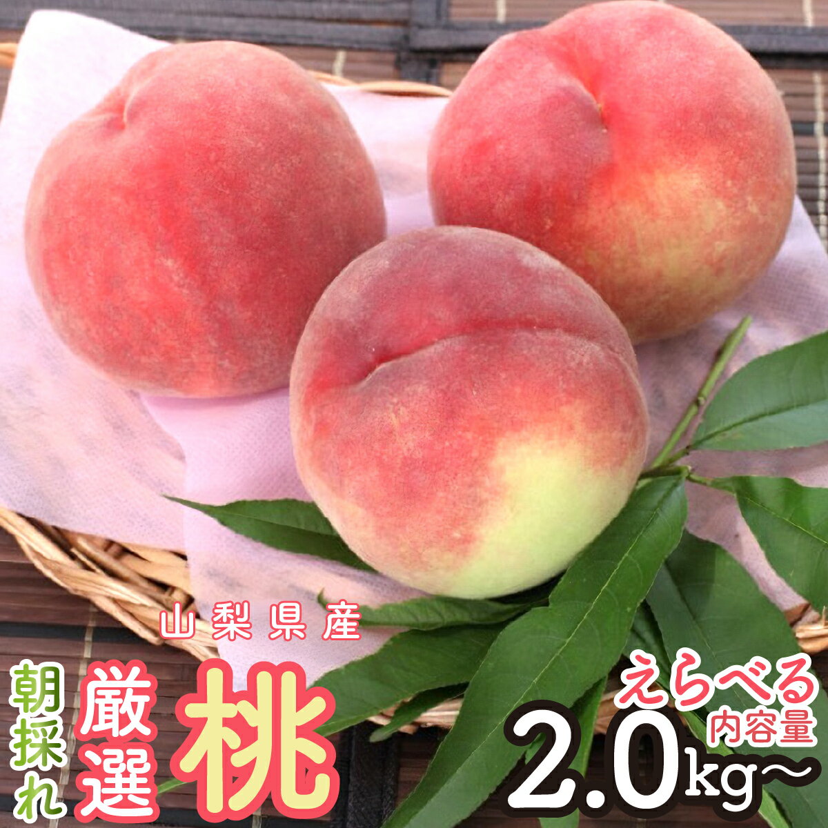 2026年発送 朝採れ！厳選！山梨県産 桃 選べる容量 SWCM001