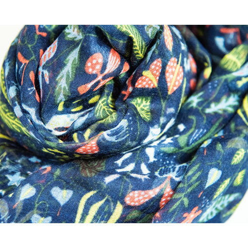 【ふるさと納税】 No.134 スティグ・リンドベリ　ハーバリウム　ネイビー ／ ファッション 織物 送料無料 大判 薄手 軽量 レディース メンズ 男女兼用 ファッション 小物 武藤 muto 西桂町 山梨県 クリスマス プレゼント サムネイル2